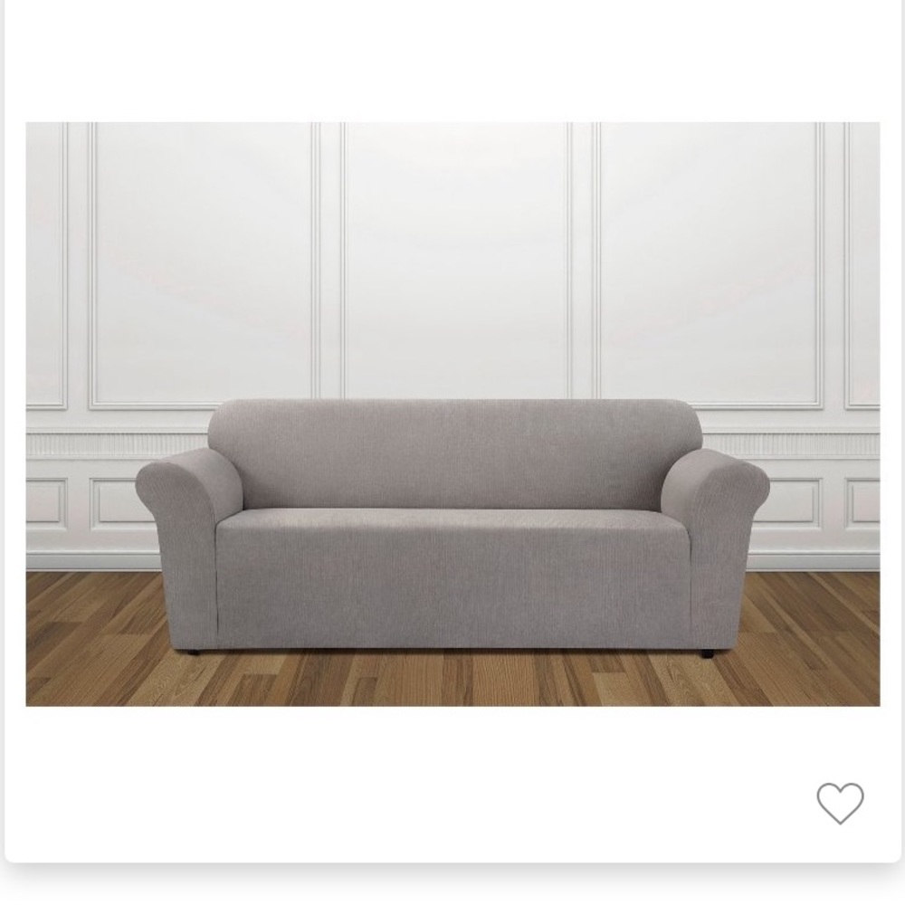 Stretch Chenille Sofa Slipcover - Gray - Sure fit